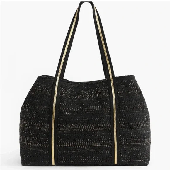 America & Beyond Canvas Bee Glam Hand Beaded Tote Bag - Picture 3 of 15